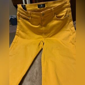 7 For All Mankind yellow stretch jeans sz 31